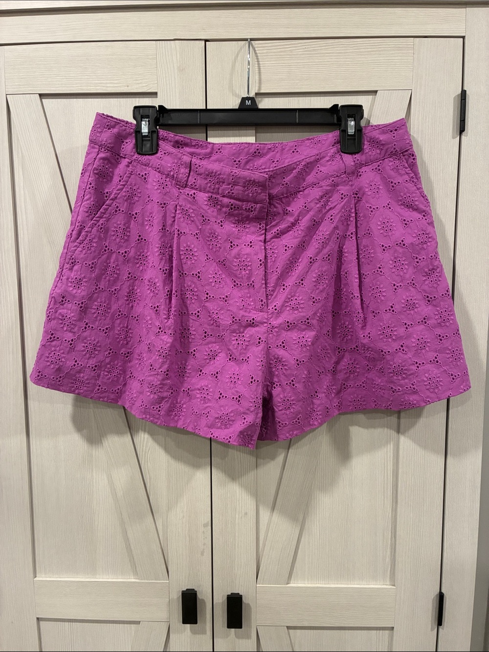 Draper James Magenta Woven Eyelet Shorts